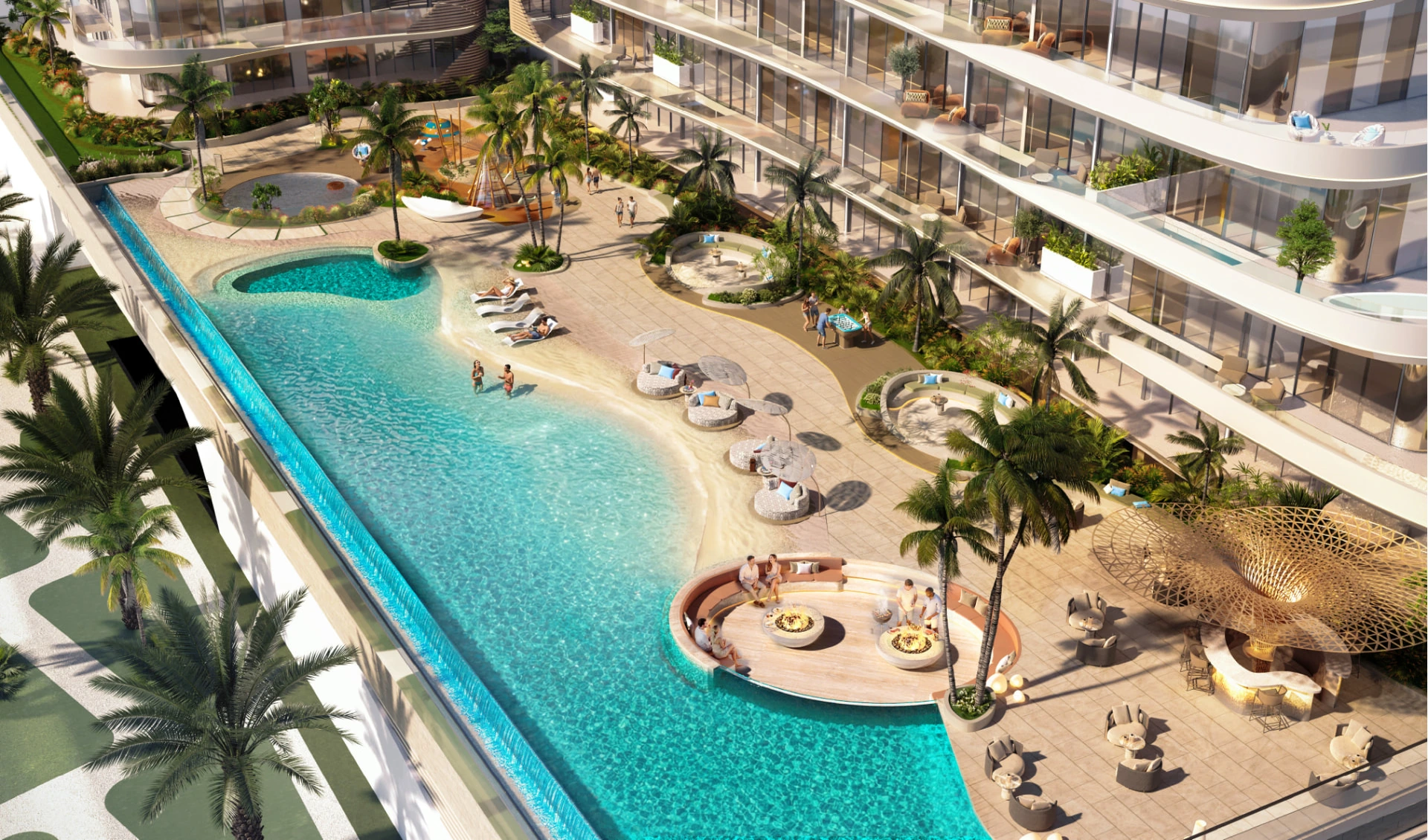 Rabdan Avenue beach-style pool aerial view